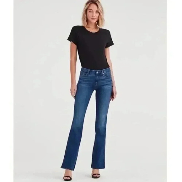 7 For All Mankind Dark Wash A Pocket Flare Leg Jeans 29 - Picture 1 of 6